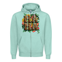 Seafoam floral leopard mama Zipper Hoodie - Zillion Design Studio
