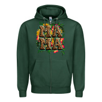 Sports Green floral leopard mama Zipper Hoodie - Zillion Design Studio