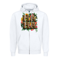 White floral leopard mama Zipper Hoodie - Zillion Design Studio