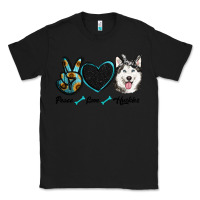 Black peace love huskies Classic Tee - RanaPortraitStore
