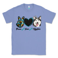 Colony Blue peace love huskies Classic Tee - RanaPortraitStore