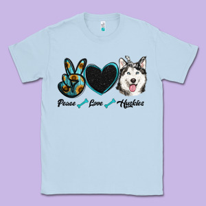 Peace Love Huskies Classic Tee Designed By Ranaportraitstore