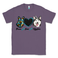 Lavender peace love huskies Classic Tee - RanaPortraitStore