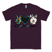 Plum peace love huskies Classic Tee - RanaPortraitStore