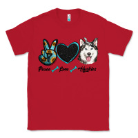 Red peace love huskies Classic Tee - RanaPortraitStore