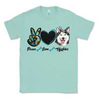Seafoam peace love huskies Classic Tee - RanaPortraitStore