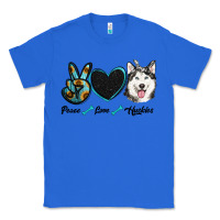 True Royal peace love huskies Classic Tee - RanaPortraitStore