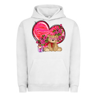 Pigment Lunar Rock valentines heart with bear Urban Hoodie - NancyCooperArtShop