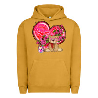 Pigment Peanut Butter valentines heart with bear Urban Hoodie - NancyCooperArtShop