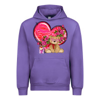 Tulip valentines heart with bear Urban Hoodie - NancyCooperArtShop