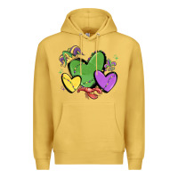 Antique Gold mardi gras hearts Premium Hoodie - MaliasSmallBusiness