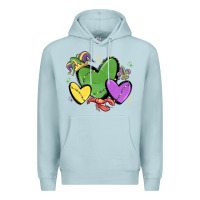 Blue Mist mardi gras hearts Premium Hoodie - MaliasSmallBusiness