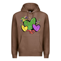 Chestnut mardi gras hearts Premium Hoodie - MaliasSmallBusiness