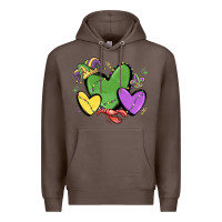 Coffee mardi gras hearts Premium Hoodie - MaliasSmallBusiness