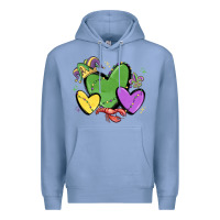 Colony Blue mardi gras hearts Premium Hoodie - MaliasSmallBusiness