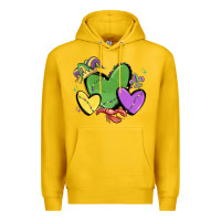 Lemon mardi gras hearts Premium Hoodie - MaliasSmallBusiness