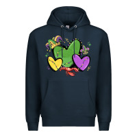 Navy mardi gras hearts Premium Hoodie - MaliasSmallBusiness