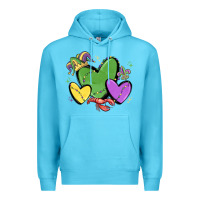 Ocean Blue mardi gras hearts Premium Hoodie - MaliasSmallBusiness