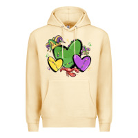 Pina Colada mardi gras hearts Premium Hoodie - MaliasSmallBusiness