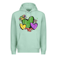 Seafoam mardi gras hearts Premium Hoodie - MaliasSmallBusiness