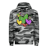 Slate Camo mardi gras hearts Premium Hoodie - MaliasSmallBusiness