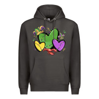 Smoke mardi gras hearts Premium Hoodie - MaliasSmallBusiness