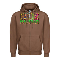 Chestnut feliz navidad with pattern Zipper Hoodie - texasbilliewilder