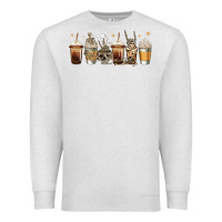 Oatmeal Heather skeleton coffee cups Premium Sweatshirt - Jasminsmagicworld