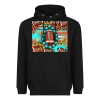 Black football leopard turquoise gemstone sunflower Heavyweight Hoodie - JahusDesignShop