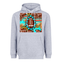 Heather Grey football leopard turquoise gemstone sunflower Heavyweight Hoodie - JahusDesignShop
