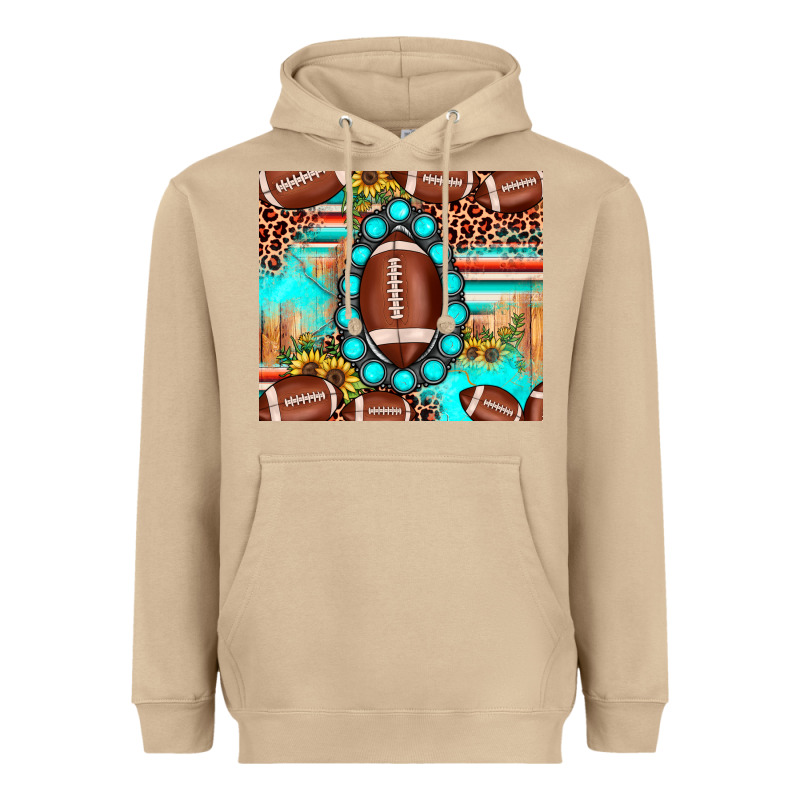 Football Leopard Turquoise Gemstone Sunflower Heavyweight Hoodie by JahusDesignShop | Teevron
