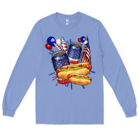 Colony Blue hotdog with beers billie wilder Long Sleeve Tee - texasbilliewilder