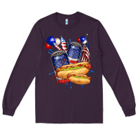 Plum hotdog with beers billie wilder Long Sleeve Tee - texasbilliewilder