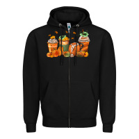 Black pumpkins coffee cups Zipper Hoodie - Zillion Design Studio