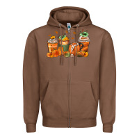 Chestnut pumpkins coffee cups Zipper Hoodie - Zillion Design Studio