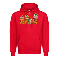 Red pumpkins coffee cups Zipper Hoodie - Zillion Design Studio