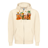 Sandshell pumpkins coffee cups Zipper Hoodie - Zillion Design Studio