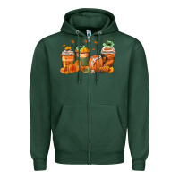 Sports Green pumpkins coffee cups Zipper Hoodie - Zillion Design Studio