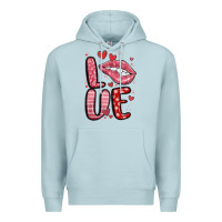 Blue Mist western love lips Premium Hoodie - MaliasSmallBusiness
