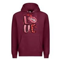 Burgundy western love lips Premium Hoodie - MaliasSmallBusiness