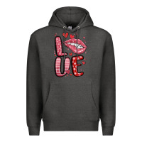 Charcoal Heather western love lips Premium Hoodie - MaliasSmallBusiness