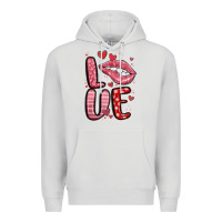 Dove Grey western love lips Premium Hoodie - MaliasSmallBusiness