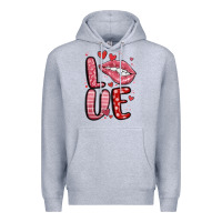 Heather Grey western love lips Premium Hoodie - MaliasSmallBusiness