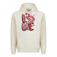 Oatmeal Heather western love lips Premium Hoodie - MaliasSmallBusiness