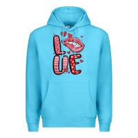 Ocean Blue western love lips Premium Hoodie - MaliasSmallBusiness