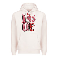 Pale Pink western love lips Premium Hoodie - MaliasSmallBusiness