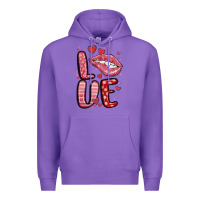 Purple western love lips Premium Hoodie - MaliasSmallBusiness