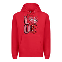 Red western love lips Premium Hoodie - MaliasSmallBusiness
