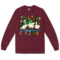 Burgundy merry christmas duck Long Sleeve Tee - Zillion Design Studio