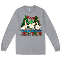 Heather Grey merry christmas duck Long Sleeve Tee - Zillion Design Studio
